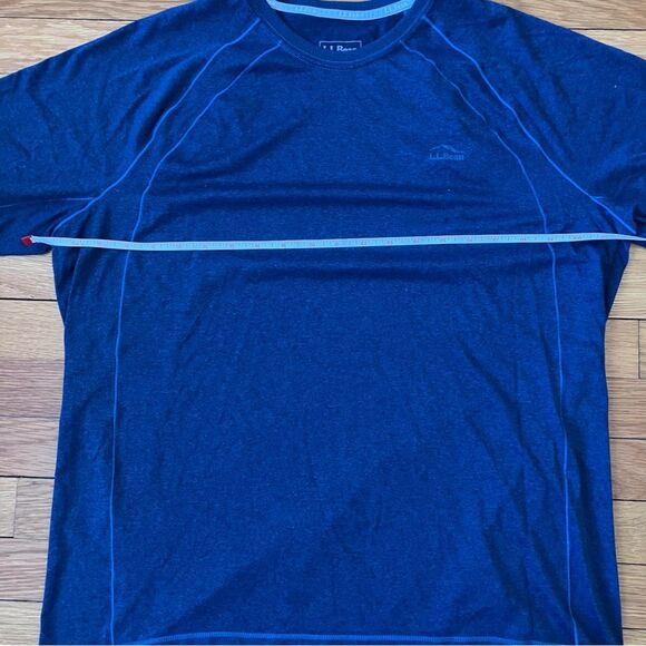L.L. Bean Blue Base Layer Performance Outdoor Gorpcore Run Gym Short Sleeve Tee - Picture 6 of 7